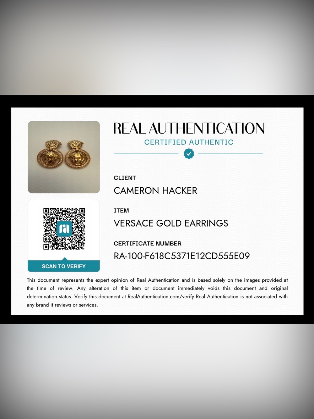 Versace Gold Medusa Drop Earrings with Crystal - Picture 10 of 10